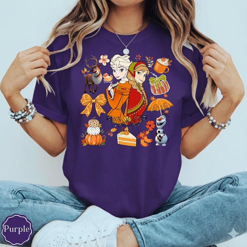 Frozen Fall Shirt, Elsa Anna Olaf Sven Autumn Tee, Disney Pumpkin Shirt, Frozen Friends Thanksgiving Shirt, Fall Holiday Gift