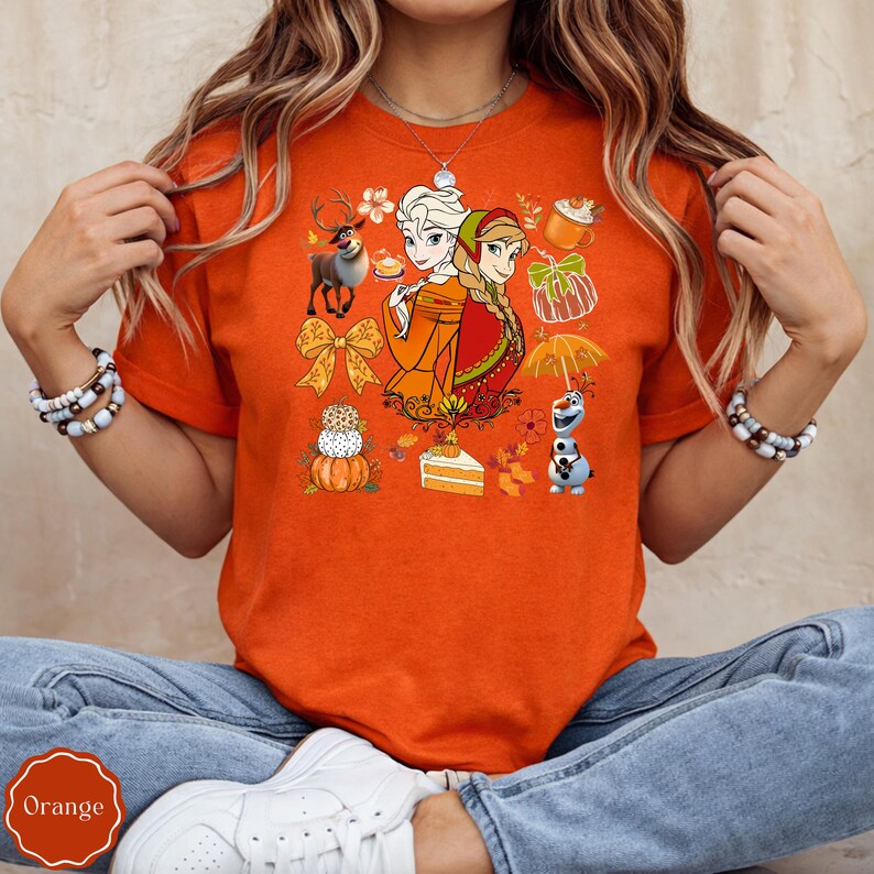 Frozen Fall Shirt, Elsa Anna Olaf Sven Autumn Tee, Disney Pumpkin Shirt, Frozen Friends Thanksgiving Shirt, Fall Holiday Gift