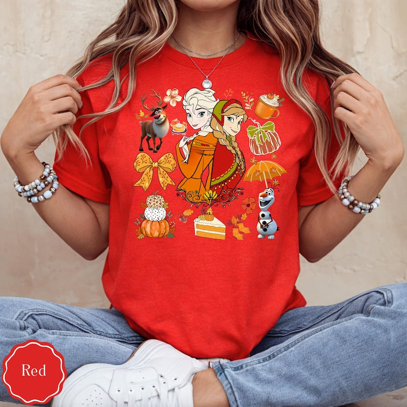 Frozen Fall Shirt, Elsa Anna Olaf Sven Autumn Tee, Disney Pumpkin Shirt, Frozen Friends Thanksgiving Shirt, Fall Holiday Gift