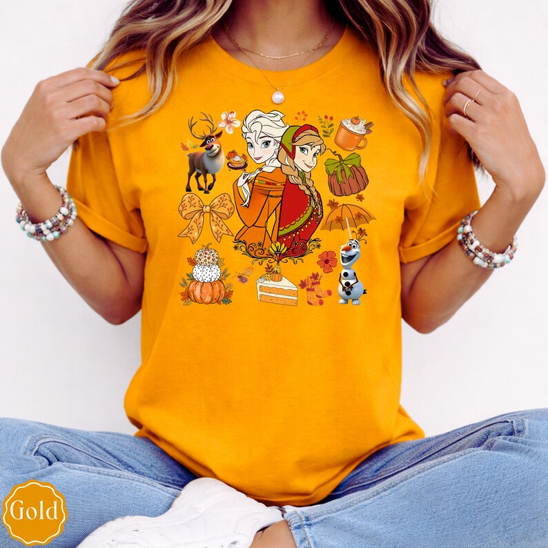 Frozen Fall Shirt, Elsa Anna Olaf Sven Autumn Tee, Disney Pumpkin Shirt, Frozen Friends Thanksgiving Shirt, Fall Holiday Gift