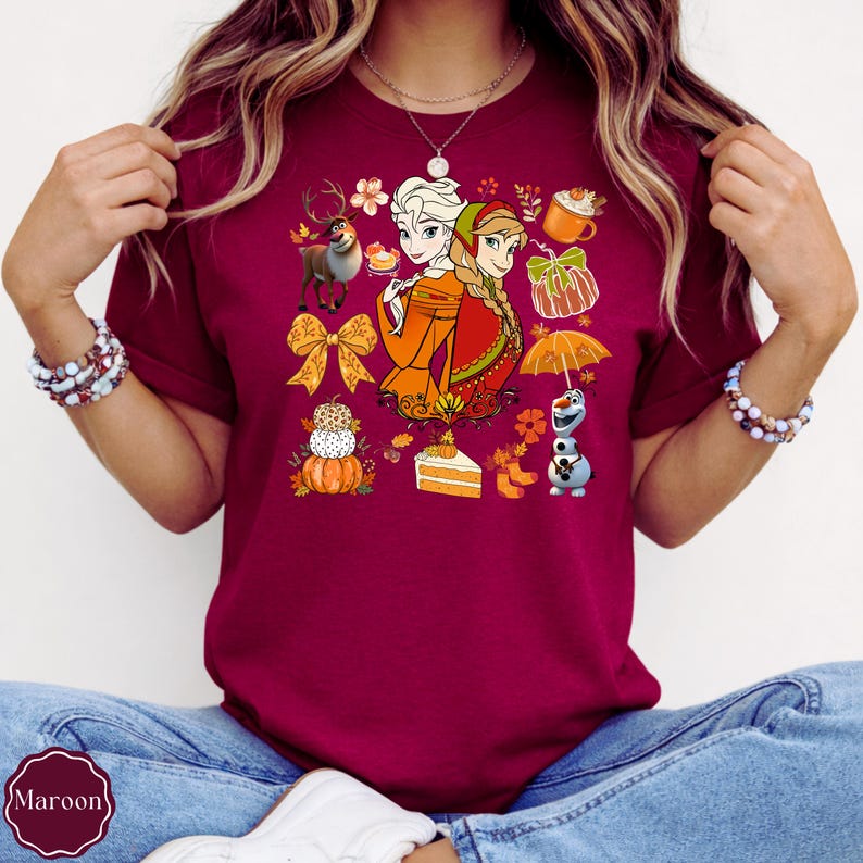 Frozen Fall Shirt, Elsa Anna Olaf Sven Autumn Tee, Disney Pumpkin Shirt, Frozen Friends Thanksgiving Shirt, Fall Holiday Gift