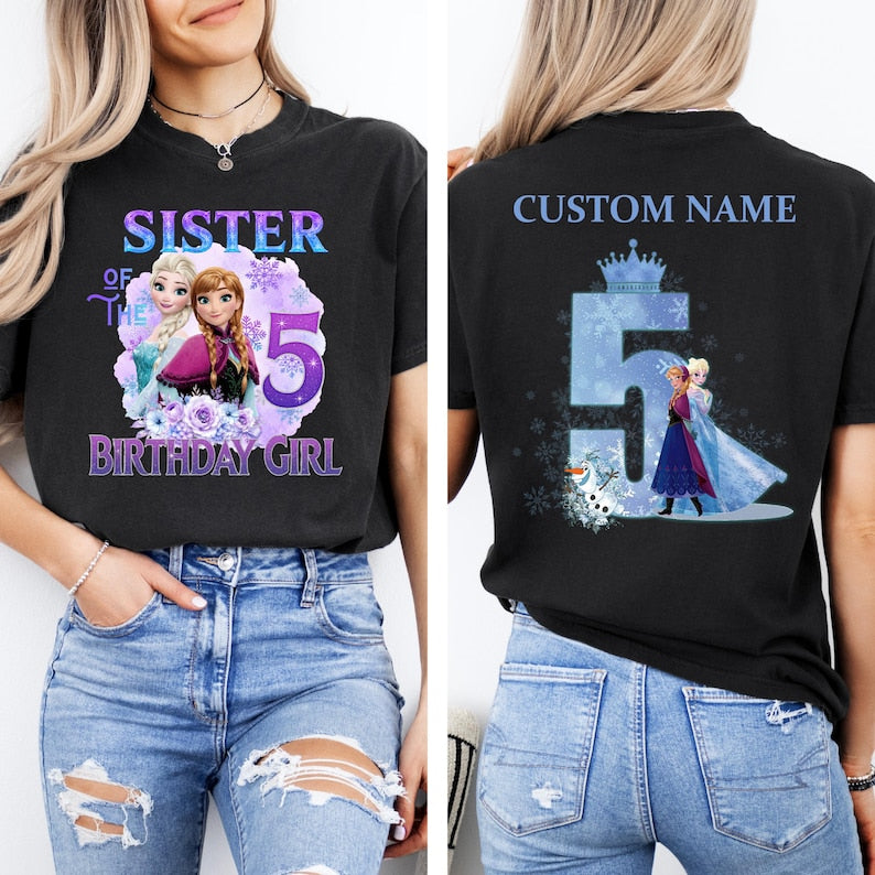 Comfort Colors Disney Frozen Birthday Shirt, Custom Princess Elsa Birthday Tee, Disneyland Family Birthday Matching Shirt