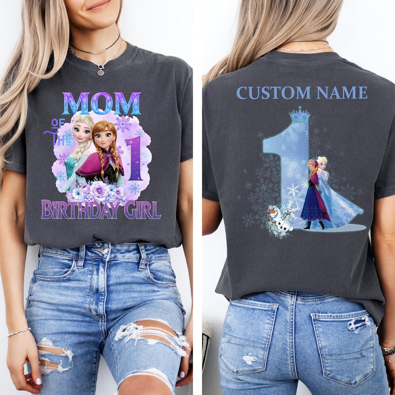 Comfort Colors Disney Frozen Birthday Shirt, Custom Princess Elsa Birthday Tee, Disneyland Family Birthday Matching Shirt