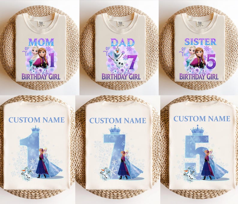 Comfort Colors Disney Frozen Birthday Shirt, Custom Princess Elsa Birthday Tee, Disneyland Family Birthday Matching Shirt