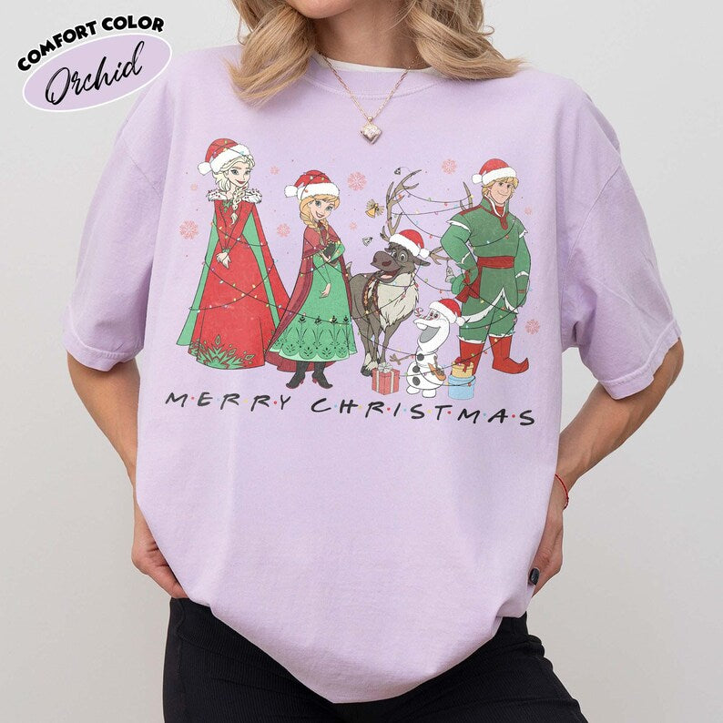 Frozen Christmas Shirt, Elsa Anna Kristoff Sven Olaf Tee product image 8