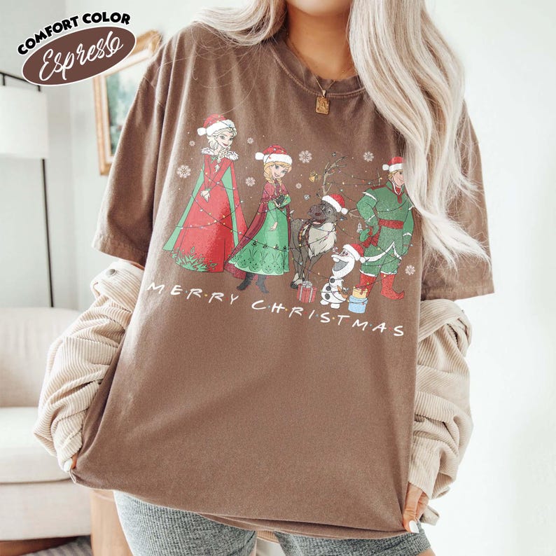 Frozen Christmas Shirt, Elsa Anna Kristoff Sven Olaf Tee product image 11