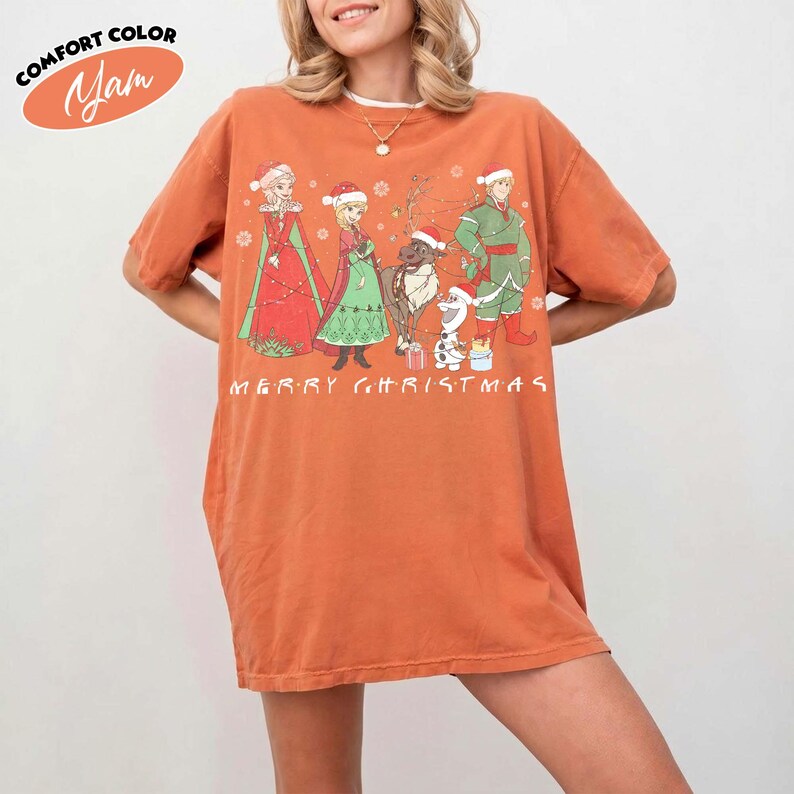 Frozen Christmas Shirt, Elsa Anna Kristoff Sven Olaf Tee product image 5