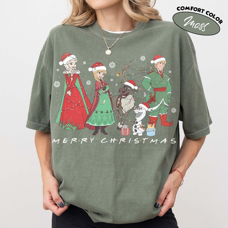 Frozen Christmas Shirt, Elsa Anna Kristoff Sven Olaf Tee product image 10