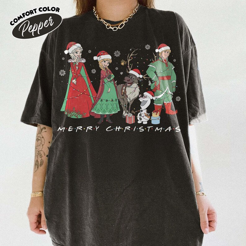 Frozen Christmas Shirt, Elsa Anna Kristoff Sven Olaf Tee product image 7