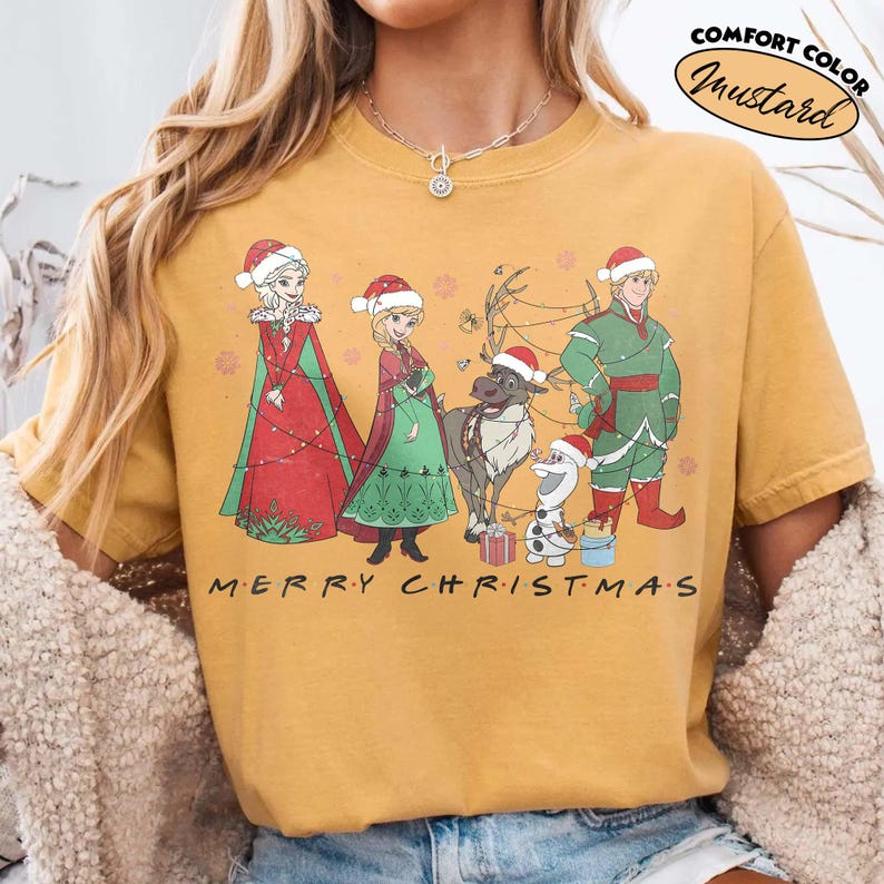 Frozen Christmas Shirt, Elsa Anna Kristoff Sven Olaf Tee product image 9