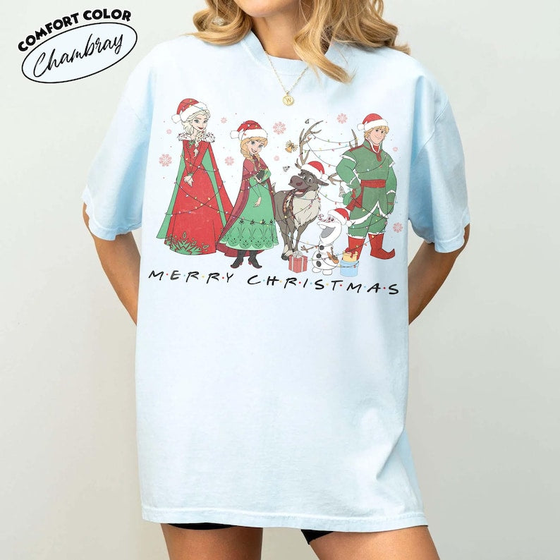 Frozen Christmas Shirt, Elsa Anna Kristoff Sven Olaf Tee product image 12
