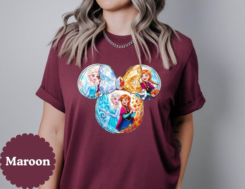 Disney Frozen Princess Christmas T-Shirt, Christmas Holiday Tee, Magical Tee, Mickey ears Christmas Olaf-Elsa-Anna shirt, Birthday Girl Gift