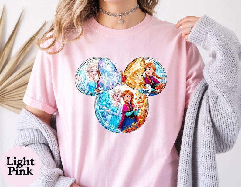 Disney Frozen Princess Christmas T-Shirt, Christmas Holiday Tee, Magical Tee, Mickey ears Christmas Olaf-Elsa-Anna shirt, Birthday Girl Gift