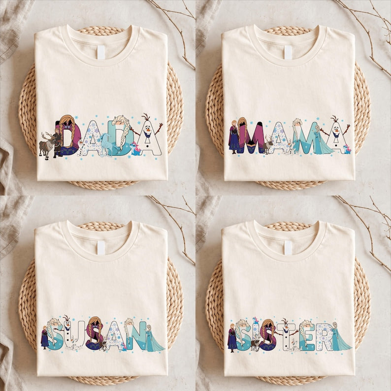 Disney Frozen T-Shirt, Custom Princess Elsa and Anna Shirt, Disneyland Olaf Sweatshirt, Princess Birthday Party T-Shirt