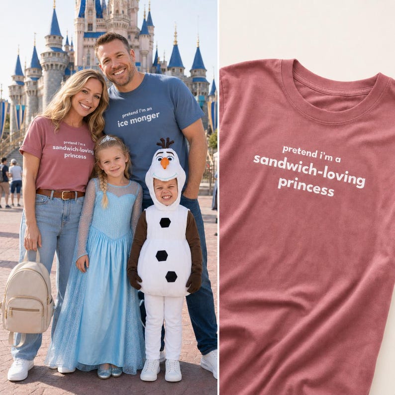 Frozen | Disney Family Shirt | Anna | Sandwich-loving Princess | Minimalist Matching Theme Park Costume Shirt