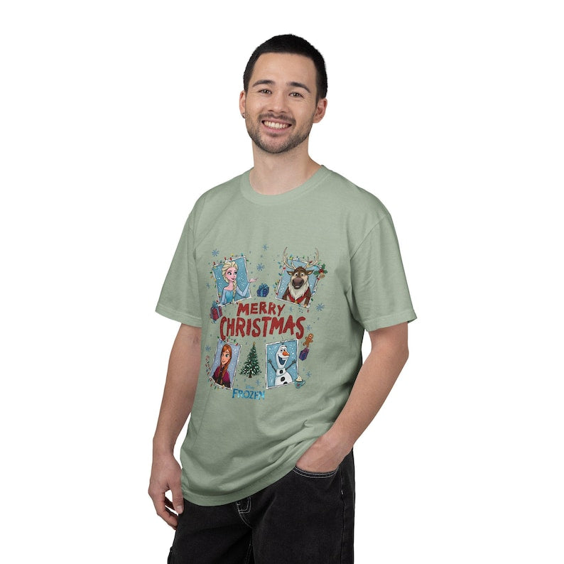 Frozen Christmas Comfort Colors Shirt, Elsa Anna Olaf product image 7