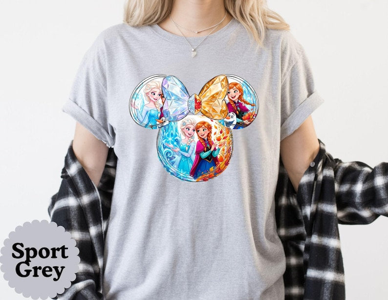 Disney Frozen Princess Christmas T-Shirt, Christmas Holiday Tee, Magical Tee, Mickey ears Christmas Olaf-Elsa-Anna shirt, Birthday Girl Gift
