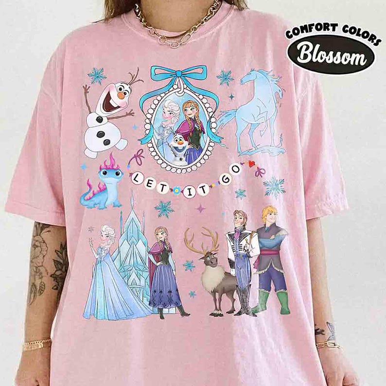 Watercolor Coquette Disney Frozen Let It Go T-Shirt, Elsa product image 5