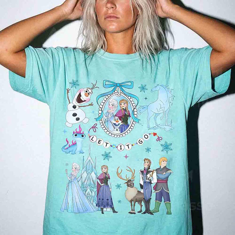 Watercolor Coquette Disney Frozen Let It Go T-Shirt, Elsa product image 6
