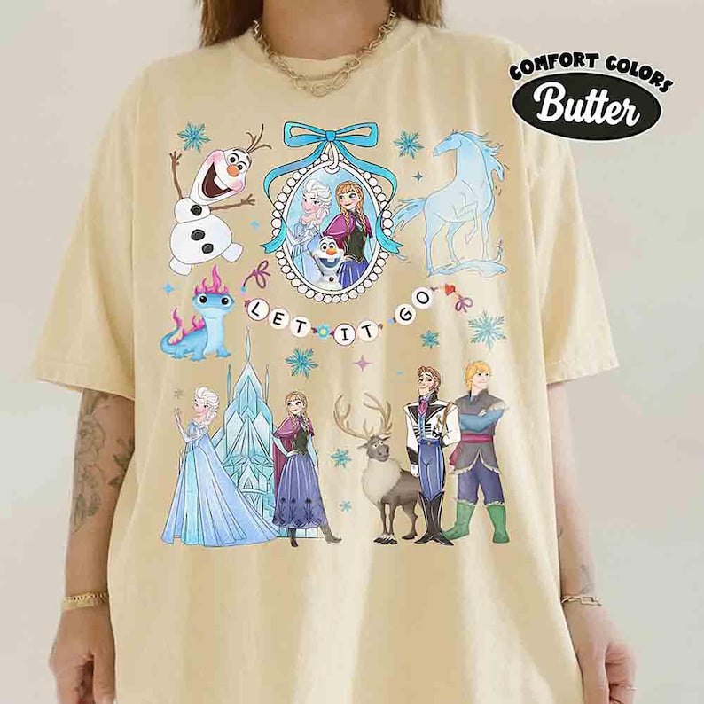 Watercolor Coquette Disney Frozen Let It Go T-Shirt, Elsa product image 7