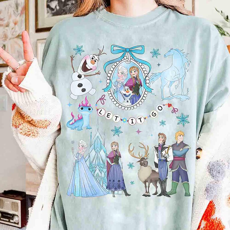 Watercolor Coquette Disney Frozen Let It Go T-Shirt, Elsa product image 8