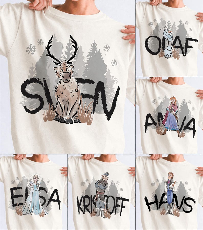 Winter Frozen Shirt, Disney Characters Tee, Matching Family product image 2