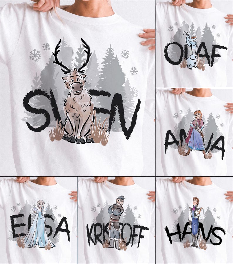 Winter Frozen Shirt, Disney Characters Tee, Matching Family product image 1