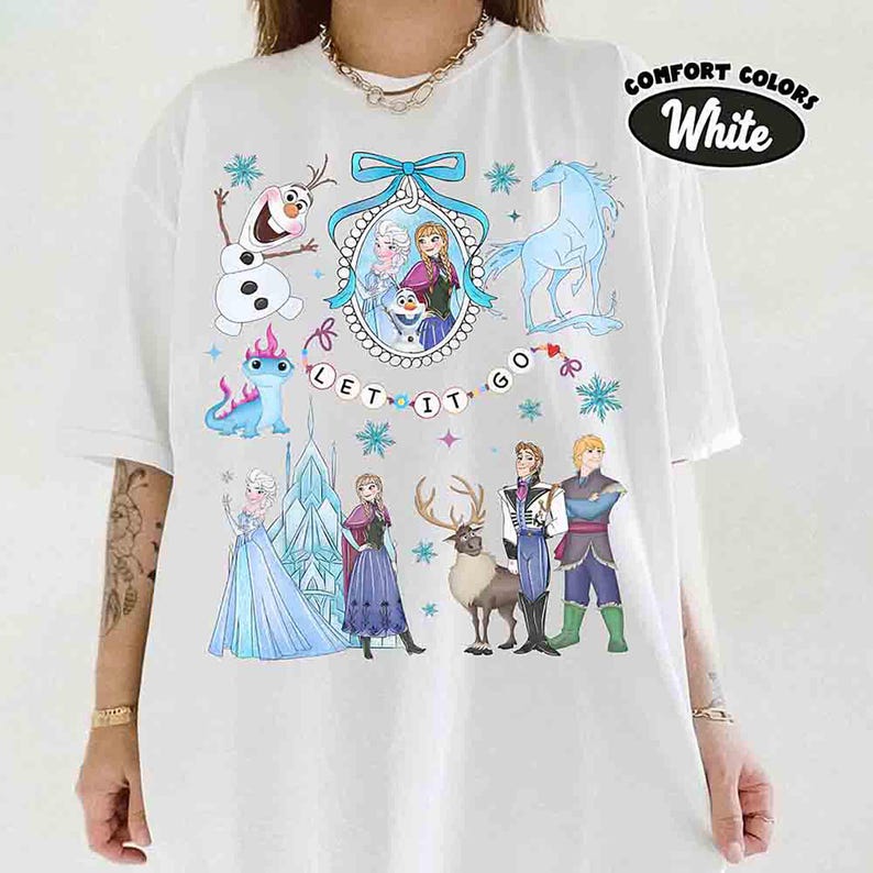 Watercolor Coquette Disney Frozen Let It Go T-Shirt, Elsa product image 2