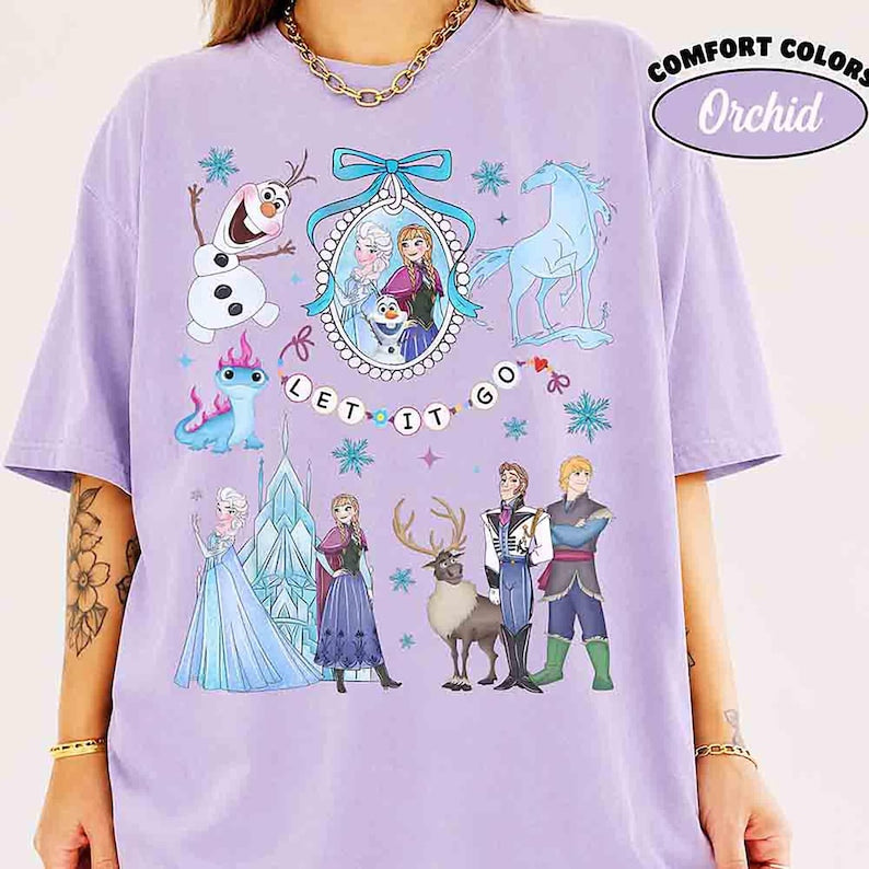 Watercolor Coquette Disney Frozen Let It Go T-Shirt, Elsa product image 3