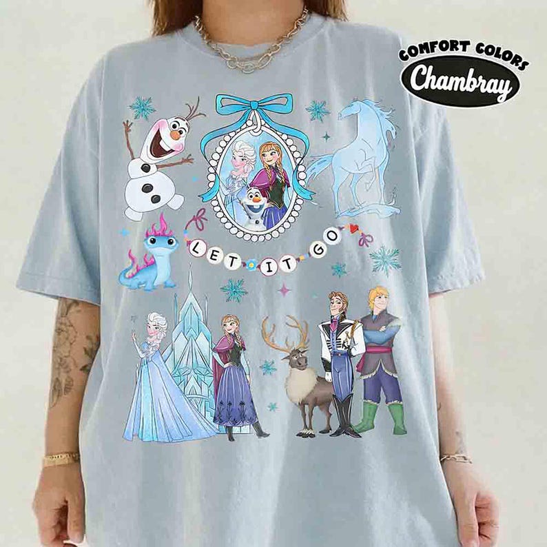 Watercolor Coquette Disney Frozen Let It Go T-Shirt, Elsa product image 4