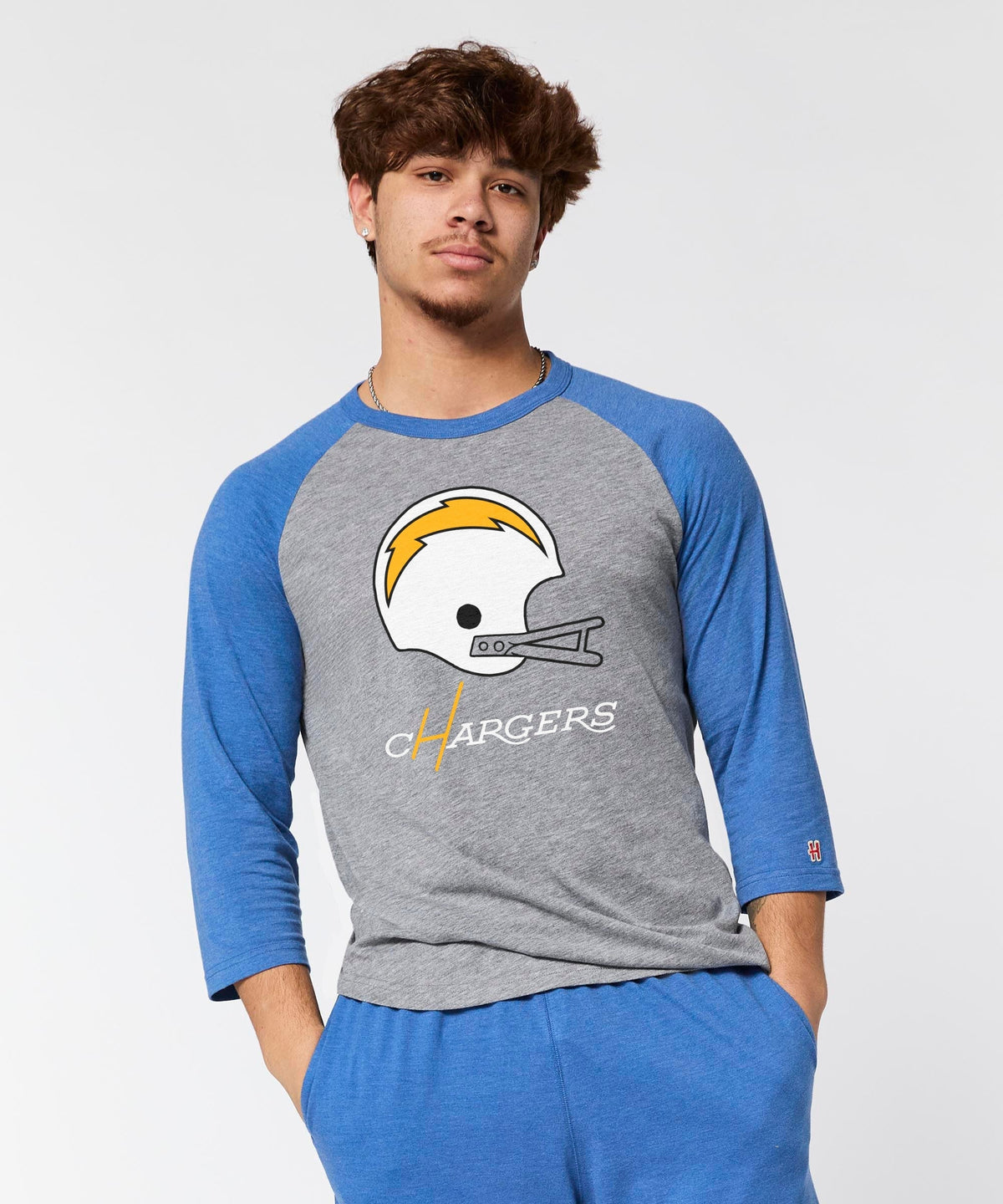 Los Angeles Chargers Big Helmet Raglan product image 3