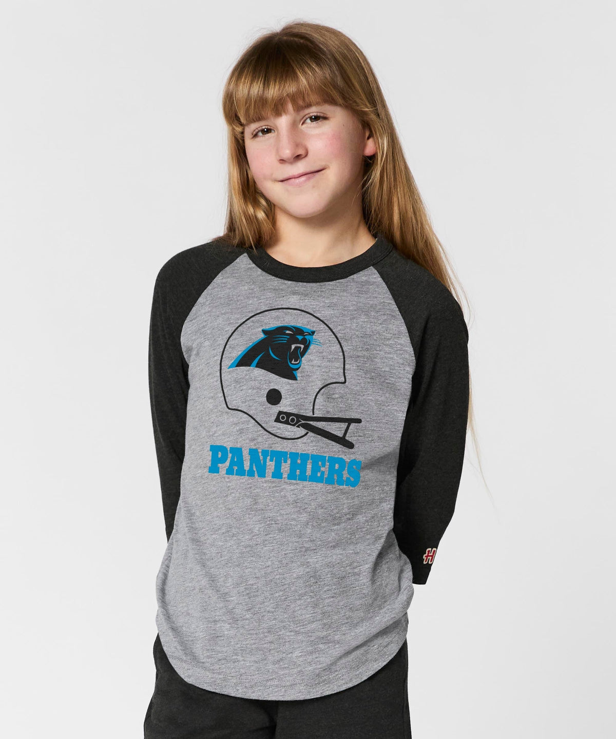 Youth Carolina Panthers Big Helmet Raglan product image 3
