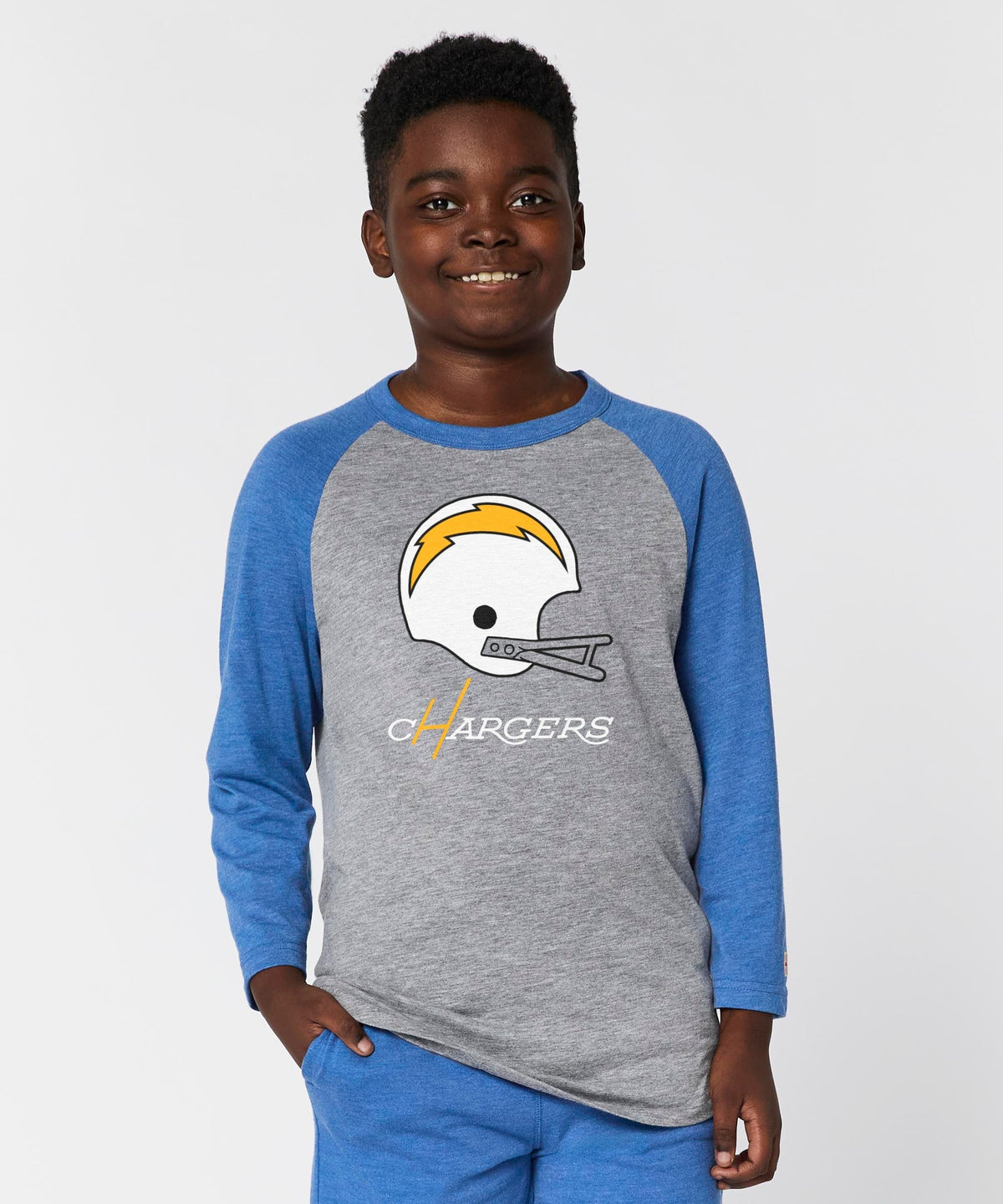 Youth Los Angeles Chargers Big Helmet Raglan product image 3