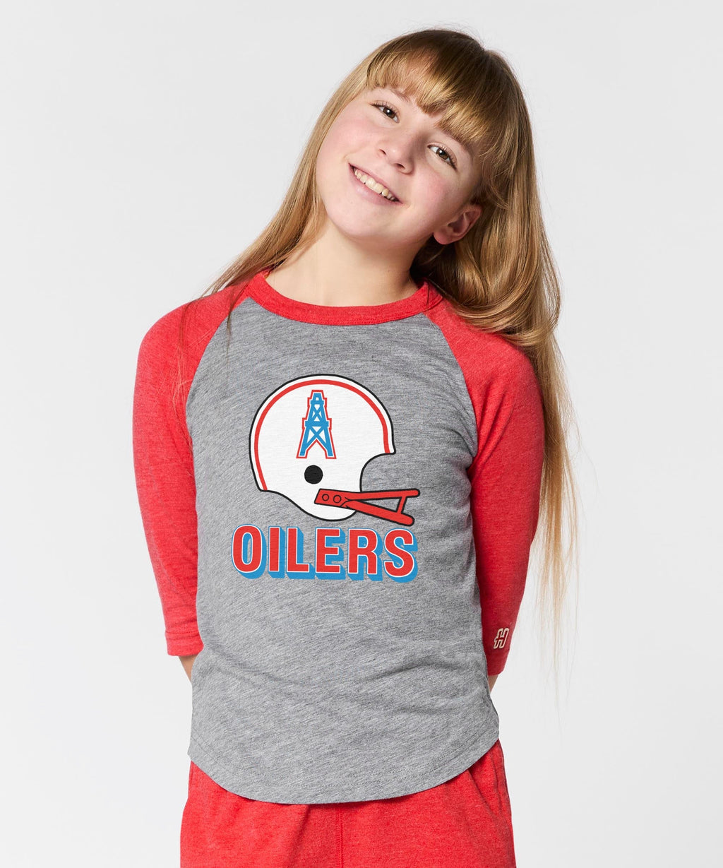 Youth Oilers Football Big Helmet Raglan product image 3